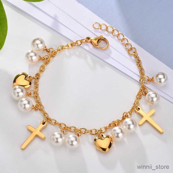 charm bracelets stainless steel new fashion upscale jewelry pearl cross heart charm thick chain bracelets for women r230704, Golden;silver
charm bracelets stainless steel new fashion upscale jewelry pearl cross heart charm thick chain bracelets for women r230704, Golden;silver