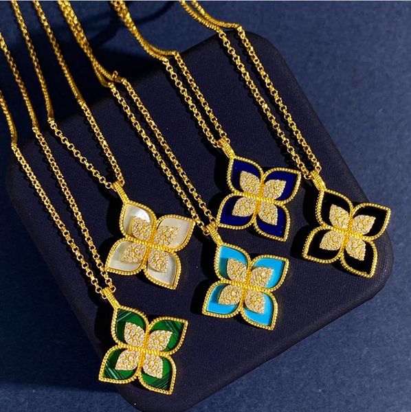 new designed women neckchain full diamonds pointed white fritillaria black agate flower pendant necklace designer jewelry p02, Silver
new designed women neckchain full diamonds pointed white fritillaria black agate flower pendant necklace designer jewelry p02, Silver