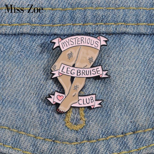 leg bruise club enamel pins custom pink banner brooches lapel badges cartoon fun member jewelry gift for friends, Gray
leg bruise club enamel pins custom pink banner brooches lapel badges cartoon fun member jewelry gift for friends, Gray