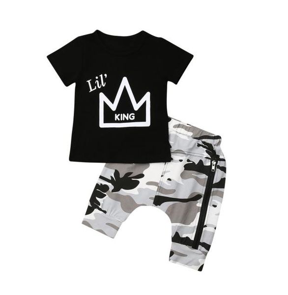 newborn kids baby boys crown print tshirt camouflage shorts pants 2pcs outfits set clothes 05t 2 color baby boy clothes8748953, White
newborn kids baby boys crown print tshirt camouflage shorts pants 2pcs outfits set clothes 05t 2 color baby boy clothes8748953, White