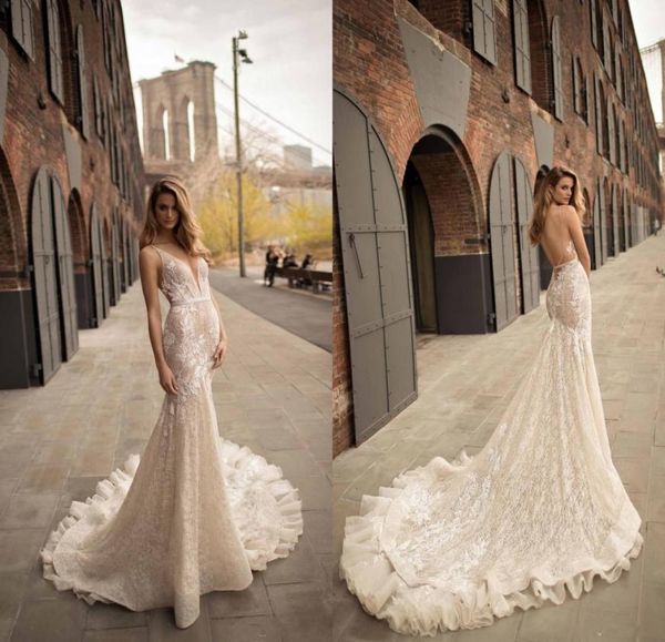 2018 berta mermaid wedding dresses plunging v neck backless wedding gowns sweep train applique lace bridal dress custom made4268188, White
2018 berta mermaid wedding dresses plunging v neck backless wedding gowns sweep train applique lace bridal dress custom made4268188, White