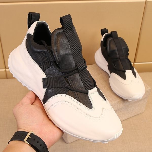 dress shoes men casual sneakers korean style leisure height increasing mixed colors sewing crosstied genuine leather male board 2301 230703, Black
dress shoes men casual sneakers korean style leisure height increasing mixed colors sewing crosstied genuine leather male board 2301 230703, Black