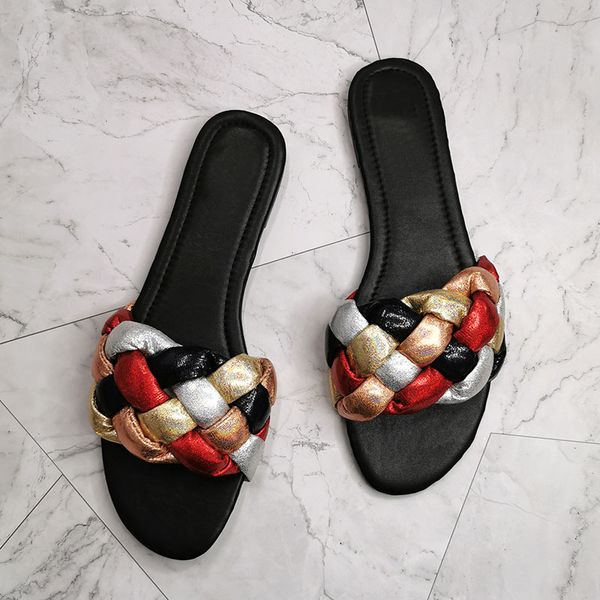 slippers summer beach shoes fashion mules women's sandals flat with outside woman slides party shoes weave female large size 41 slipper, Black
slippers summer beach shoes fashion mules women's sandals flat with outside woman slides party shoes weave female large size 41 slipper, Black
