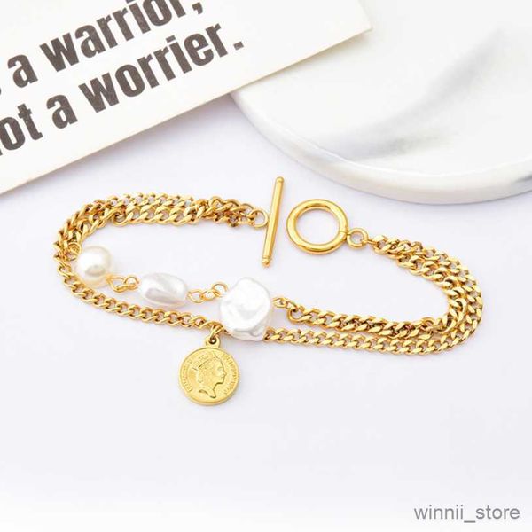 charm bracelets stainless steel fashion upscale jewelry layer buckle pearl charms thick chain bracelet for women r230704, Golden;silver
charm bracelets stainless steel fashion upscale jewelry layer buckle pearl charms thick chain bracelet for women r230704, Golden;silver