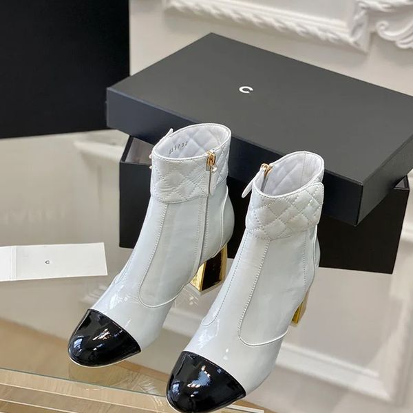 new pointed toe chunky ankle boots block heels goat patent leather sole women's luxury designers fashion wedding evening shoes factory, Black
new pointed toe chunky ankle boots block heels goat patent leather sole women's luxury designers fashion wedding evening shoes factory, Black