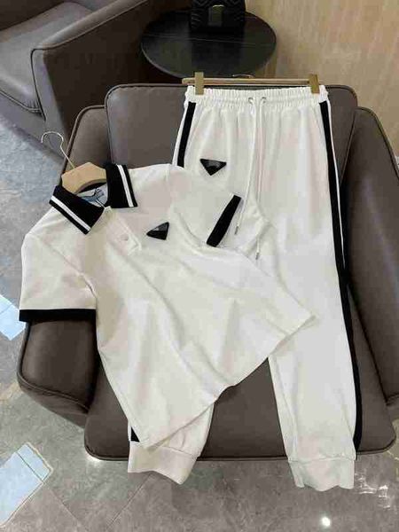 women's two piece pants designer contrast edge triangle polo neck short sleeve t-shirt+casual academy style reduced age simple fashion, White
women's two piece pants designer contrast edge triangle polo neck short sleeve t-shirt+casual academy style reduced age simple fashion, White