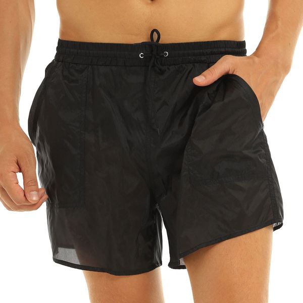 men's shorts men elastic waist solid seethrough drawstring quick dry beach swimwear trunks with bulitin mesh briefs erotic sleepwear 23, White;black
men's shorts men elastic waist solid seethrough drawstring quick dry beach swimwear trunks with bulitin mesh briefs erotic sleepwear 23, White;black