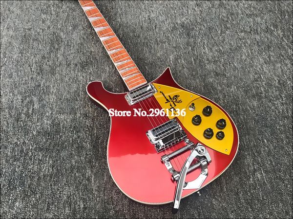 620 660 6 string metallic red electric guitar checkerboard binding, signature gold sparkle pickguard, lacquer glos
620 660 6 string metallic red electric guitar checkerboard binding, signature gold sparkle pickguard, lacquer glos