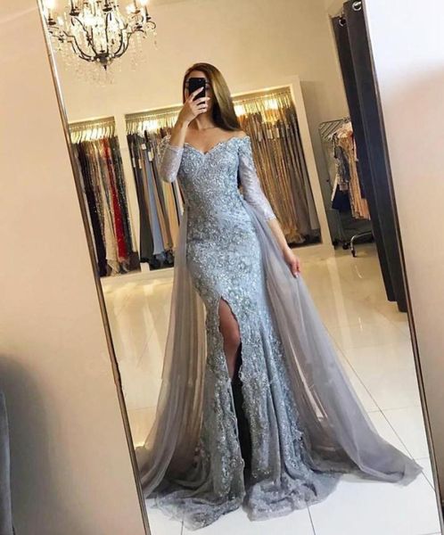 off shoulder mermaid evening dresses 34 long sleeves lace tulle dark red evening gowns split silver gray prom dresses sweep 4546865, Black;red
off shoulder mermaid evening dresses 34 long sleeves lace tulle dark red evening gowns split silver gray prom dresses sweep 4546865, Black;red