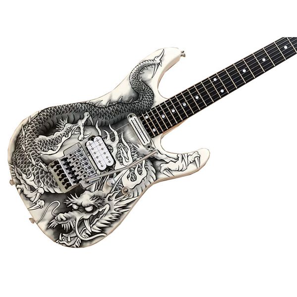 factory customized black and white pattern electric guitar 6 strings 
factory customized black and white pattern electric guitar 6 strings