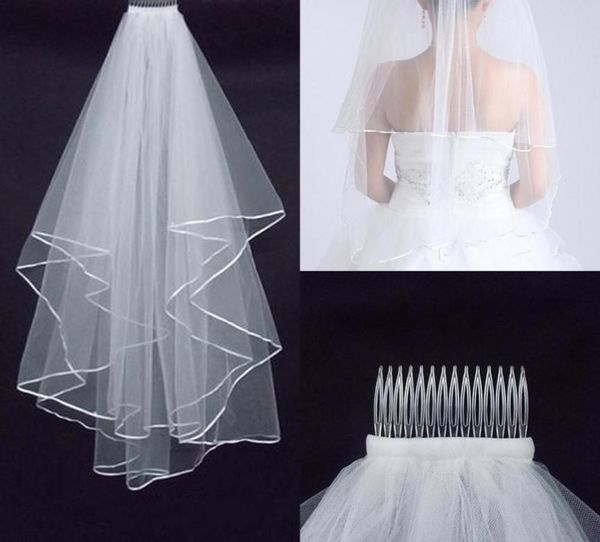 two layers wedding veils with comb white ivory with satin edge for wedding accessories bridal veils6229892, Black
two layers wedding veils with comb white ivory with satin edge for wedding accessories bridal veils6229892, Black