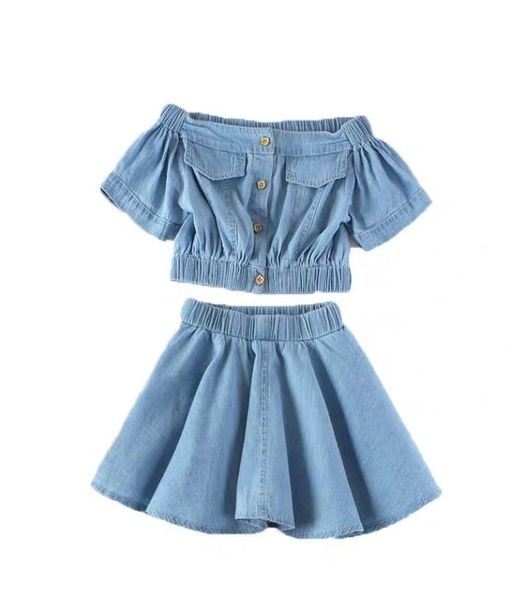 girls clothes 2020 new fashion demim children clothing set short sleeve shirts skirt 2pcs summer toddler kids costume suits9066454, White
girls clothes 2020 new fashion demim children clothing set short sleeve shirts skirt 2pcs summer toddler kids costume suits9066454, White