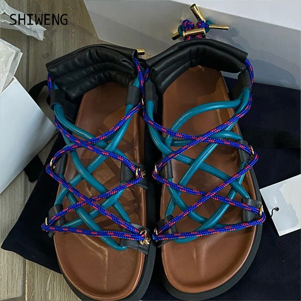dress shoes 2023 summer flat sandal leather quilting nylon color hemp rope sole comfy sandals woman leisure holiday 230703, Black
dress shoes 2023 summer flat sandal leather quilting nylon color hemp rope sole comfy sandals woman leisure holiday 230703, Black