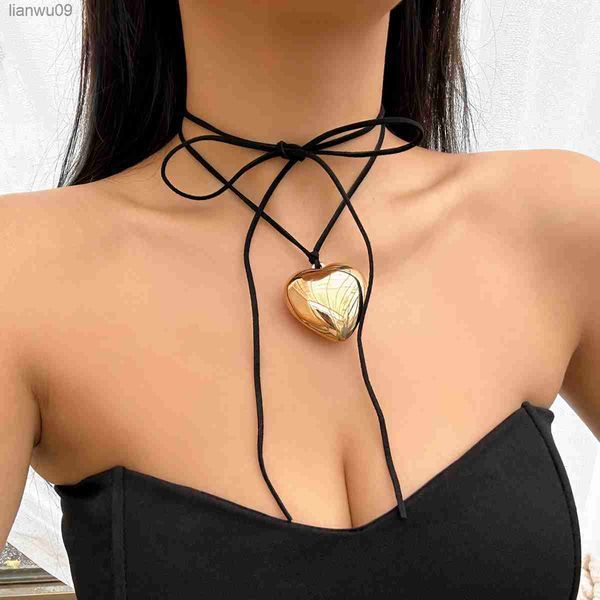 ailodo goth big heart pendant necklace for women vintage black color velvet waxed thread adjustable chain necklace jewelry gift l230704, Silver
ailodo goth big heart pendant necklace for women vintage black color velvet waxed thread adjustable chain necklace jewelry gift l230704, Silver