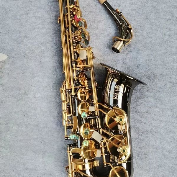 875 e-flat nickel-plated black body gold keys alto saxophone ribbed reinforced jazz instrument with accessories
875 e-flat nickel-plated black body gold keys alto saxophone ribbed reinforced jazz instrument with accessories