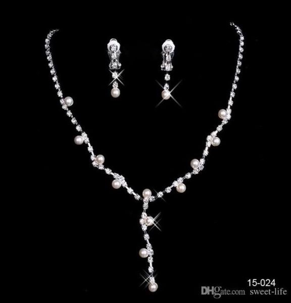 15024 elegant silver plated pearl rhinestone bridal necklace earrings jewelry set accessories for prom evening party2303714, White
15024 elegant silver plated pearl rhinestone bridal necklace earrings jewelry set accessories for prom evening party2303714, White