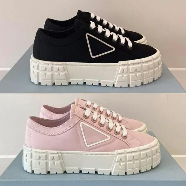 designer shoes double wheel nylon gabardine sneaker shoes chunky lightweight sole shoes for women white blue desert beige platform canvas pr, Black 
designer shoes double wheel nylon gabardine sneaker shoes chunky lightweight sole shoes for women white blue desert beige platform canvas pr, Black