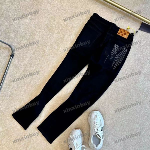 xinxinbuy men women designer pant pocket letter embroidery washed jeans denim casual pants black blue m-2xl, Black;brown
xinxinbuy men women designer pant pocket letter embroidery washed jeans denim casual pants black blue m-2xl, Black;brown