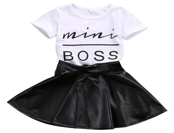 new fashion toddler kids girl clothes set summer short sleeve mini boss tshirt leather skirt 2pcs outfit child suit4452731, White
new fashion toddler kids girl clothes set summer short sleeve mini boss tshirt leather skirt 2pcs outfit child suit4452731, White