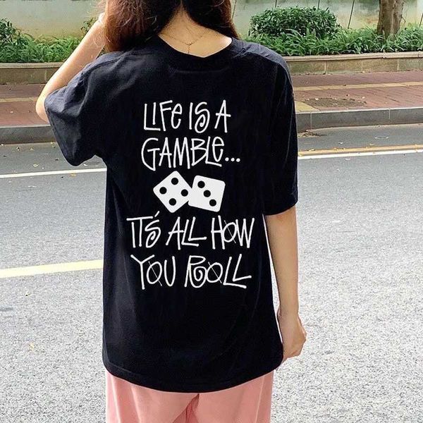 men's and women's fashion t-shirts t shirts high street brand stussys new cotton dice loose short sleeve 131r, White
men's and women's fashion t-shirts t shirts high street brand stussys new cotton dice loose short sleeve 131r, White