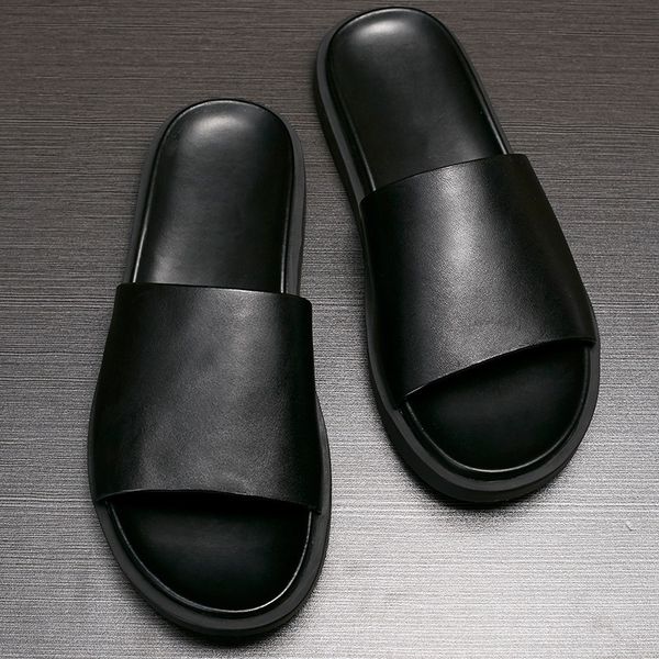 dress shoes ss summer genuine leather thick bottom non slip men's slippers sandals casual shoe 230703, Black
dress shoes ss summer genuine leather thick bottom non slip men's slippers sandals casual shoe 230703, Black