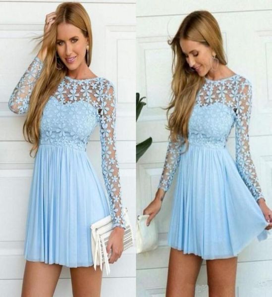 new designer light blue long sleeve crochet tulle skater prom dresses cute lace long sleeve homecoming dress short occasion party 6789005, Blue;pink
new designer light blue long sleeve crochet tulle skater prom dresses cute lace long sleeve homecoming dress short occasion party 6789005, Blue;pink