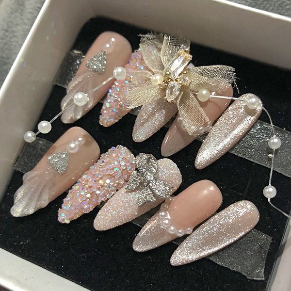false nails handmade glitter bowknot nail tips press on y2k long stiletto coffin fake with glue diy salon 230704, Red;gold
false nails handmade glitter bowknot nail tips press on y2k long stiletto coffin fake with glue diy salon 230704, Red;gold