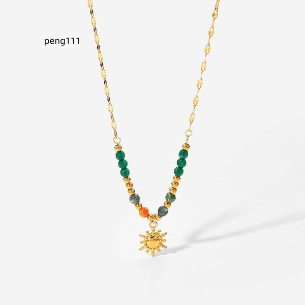 gold trending 18k plated long necklace for women stainless steel chain natural stone necklace sun pendant for jewelry making, Silver
gold trending 18k plated long necklace for women stainless steel chain natural stone necklace sun pendant for jewelry making, Silver