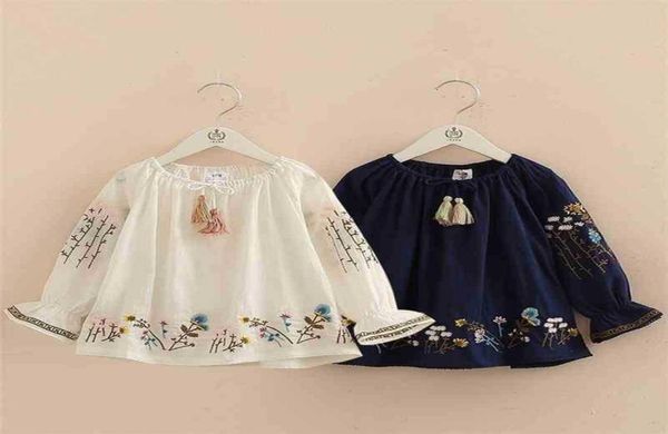 spring autumn 210 years cotton navy blue white long flare trumpet sleeve embroidery baby kids girls tassels blouses shirt 2103318392912, White;black
spring autumn 210 years cotton navy blue white long flare trumpet sleeve embroidery baby kids girls tassels blouses shirt 2103318392912, White;black