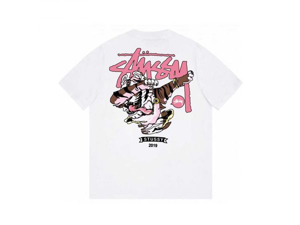 men's and women's fashion t-shirt high street brand stussys tiger print short sleeve classic half sleeve couple round neck label, White
men's and women's fashion t-shirt high street brand stussys tiger print short sleeve classic half sleeve couple round neck label, White