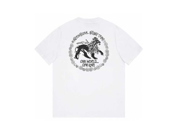men's and women's fashion t-shirt high street brand stussys lion print short sleeve classic half sleeve couple style round neck co, White
men's and women's fashion t-shirt high street brand stussys lion print short sleeve classic half sleeve couple style round neck co, White