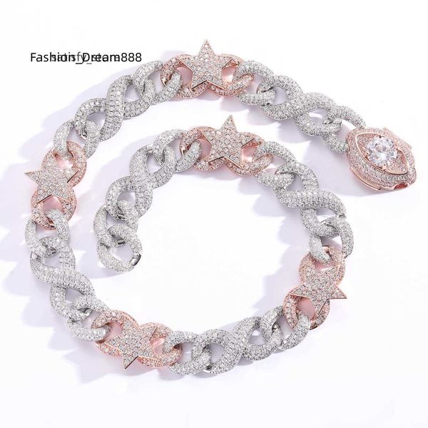 fresh item hip hop 925 sterling silver rose gold star composite color diamond moissanite cuban chain
fresh item hip hop 925 sterling silver rose gold star composite color diamond moissanite cuban chain