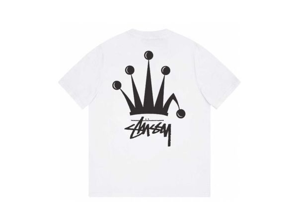 men's and women's fashion t-shirt high street brand stussys crown half sleeve couple print round neck short sleeve cotton, White
men's and women's fashion t-shirt high street brand stussys crown half sleeve couple print round neck short sleeve cotton, White