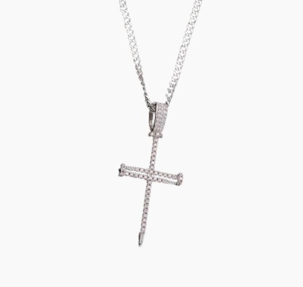 micro pave iced out cubic zircon nail cross pendant necklace jewelry with cuban chain or rope chain2978302, Silver
micro pave iced out cubic zircon nail cross pendant necklace jewelry with cuban chain or rope chain2978302, Silver
