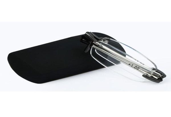 folding rimless reading glasses portable foldable eyeglasses case pocket women men eyewear black frameless eye reader 1040 st8500601
folding rimless reading glasses portable foldable eyeglasses case pocket women men eyewear black frameless eye reader 1040 st8500601