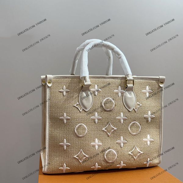 23ss women luxurys designer totes bags handbag onthego ladies handbags summer straw flowers messenger bag pouch purse 34cm
23ss women luxurys designer totes bags handbag onthego ladies handbags summer straw flowers messenger bag pouch purse 34cm