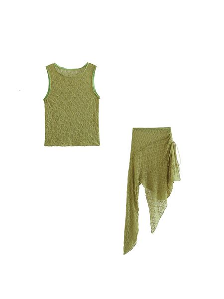 two piece dress traf summer women skirt perspective suit 2023 female o round sleeveless middle waist asymmetrical pleated 230705, White
two piece dress traf summer women skirt perspective suit 2023 female o round sleeveless middle waist asymmetrical pleated 230705, White