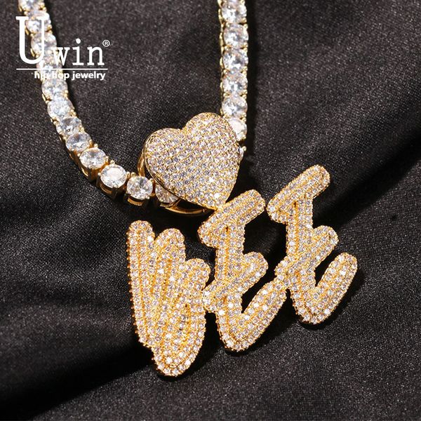 pendant necklaces uwin name necklace with heart clasp double layers cursive iced out cz letter hiphop jewelry gift 230704, Silver
pendant necklaces uwin name necklace with heart clasp double layers cursive iced out cz letter hiphop jewelry gift 230704, Silver