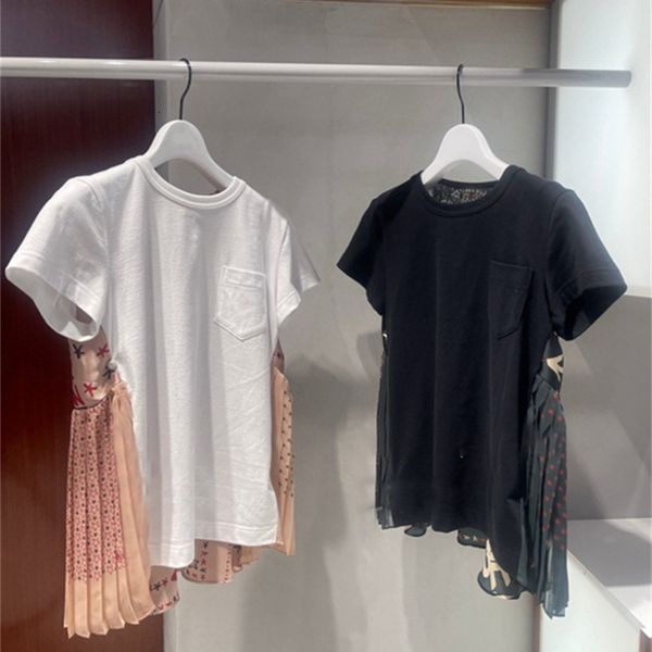 women's t shirt 2023 summer casual printed t shirt fold stitching short sleeved women 230705, White
women's t shirt 2023 summer casual printed t shirt fold stitching short sleeved women 230705, White