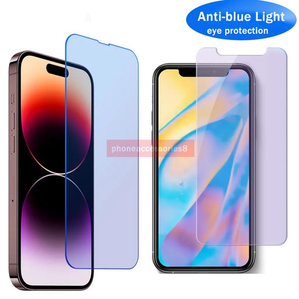 Image of 2.5D Anti-blue Ray eye protection tempered glass phone screen protector for iphone 15 14 13 12 11 pro max XR XS MAX 6 7 8 Wholesale