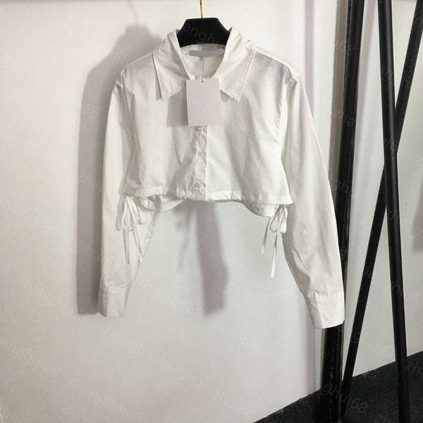 23ss womens designer clothing high neck blouse women shirt lace-up waist short slimming lapel long sleeve shirt women clothes, White
23ss womens designer clothing high neck blouse women shirt lace-up waist short slimming lapel long sleeve shirt women clothes, White