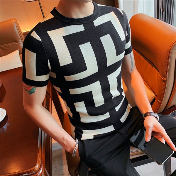 men's sweaters british style short sleeve sweater men clothing slim fit o-neck homme casual knitted pullovers streetwear knit shirt s-4, White;black
men's sweaters british style short sleeve sweater men clothing slim fit o-neck homme casual knitted pullovers streetwear knit shirt s-4, White;black