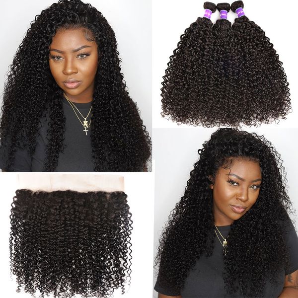 brazilian kinky curly bundles with frontal 3 bundles with 13x4 lace frontal 100% human hair remy hair, Black;brown
brazilian kinky curly bundles with frontal 3 bundles with 13x4 lace frontal 100% human hair remy hair, Black;brown
