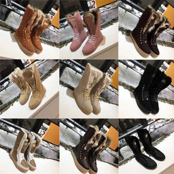 women fur suede boots designer boots leather winter boot rabbit fur snow boot australia booties warm knee high martin shoes with box no16, Black
women fur suede boots designer boots leather winter boot rabbit fur snow boot australia booties warm knee high martin shoes with box no16, Black