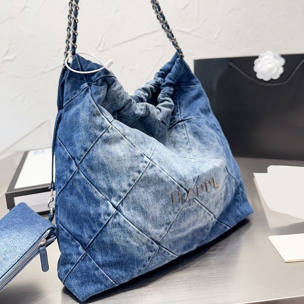 womens luxury designer denim gradient 22 shopping bags large capacity luggage with silver metal hardware matelasse chain shoulder handbags w
womens luxury designer denim gradient 22 shopping bags large capacity luggage with silver metal hardware matelasse chain shoulder handbags w