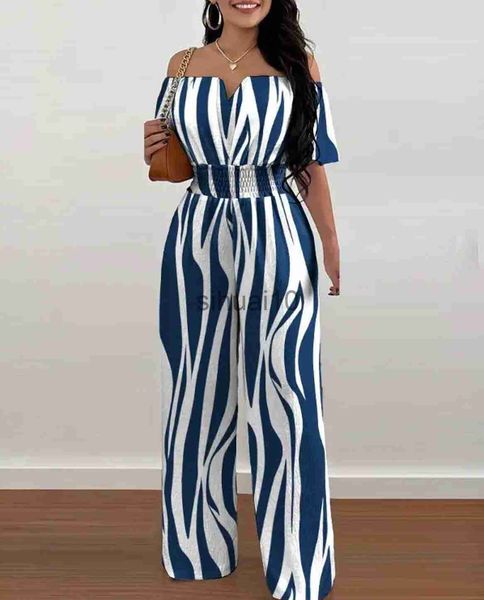 women's pants capris summer fashion printed wide leg jumpsuit women slash neck off-shoulder high waist jumpsuit womem j230705, Black;white
women's pants capris summer fashion printed wide leg jumpsuit women slash neck off-shoulder high waist jumpsuit womem j230705, Black;white