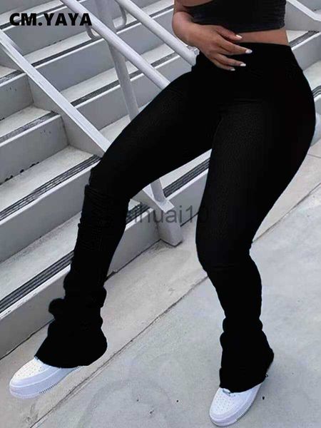 women's pants capris cm.yaya women pants full length skinny elastic high waist solid stacked flare pants ladies casual trousers spring, Black;white
women's pants capris cm.yaya women pants full length skinny elastic high waist solid stacked flare pants ladies casual trousers spring, Black;white