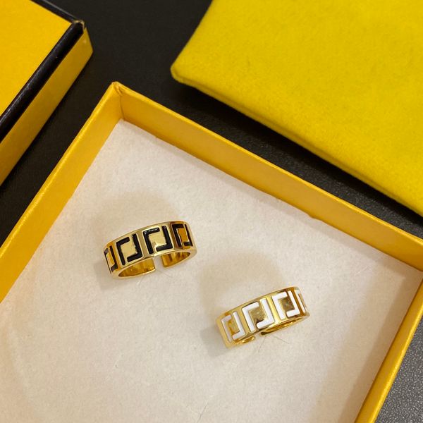 new double f monogram rings luxury enamel hollow gold silver and rose ring opening adjustable minimalist design couple's ring designer
new double f monogram rings luxury enamel hollow gold silver and rose ring opening adjustable minimalist design couple's ring designer