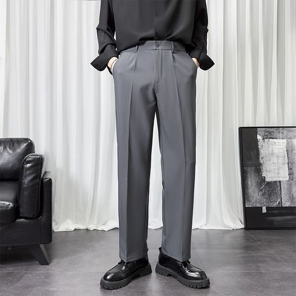 men's pants 2023 men spring summer fashion business casual highwaist trousers solid color formal male loose suit h127 230705, Black
men's pants 2023 men spring summer fashion business casual highwaist trousers solid color formal male loose suit h127 230705, Black