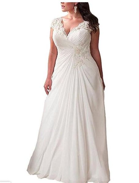 women039s elegant applique lace wedding dress back lace up v neck plus size beach bridal gowns4815262, White
women039s elegant applique lace wedding dress back lace up v neck plus size beach bridal gowns4815262, White